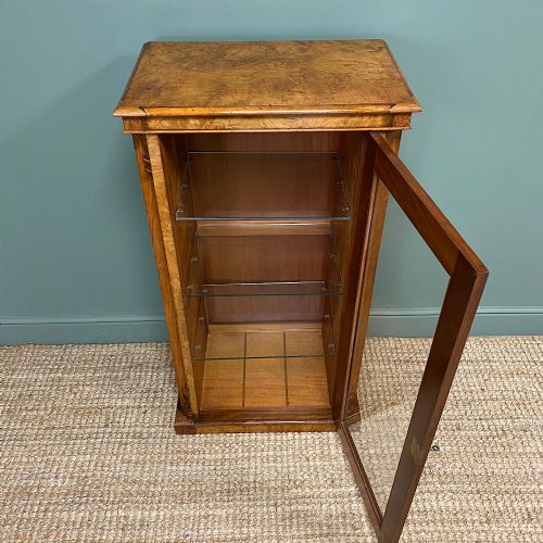fig 2. Victorian Figured Walnut Antique Display Cabinet