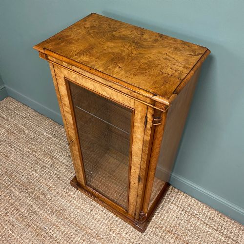 fig 3. Victorian Figured Walnut Antique Display Cabinet