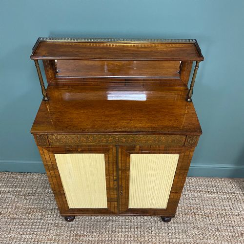 fig 2. Spectacular Warm Rosewood Antique Cabinet with Brass Inlay