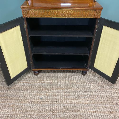 fig 3. Spectacular Warm Rosewood Antique Cabinet with Brass Inlay