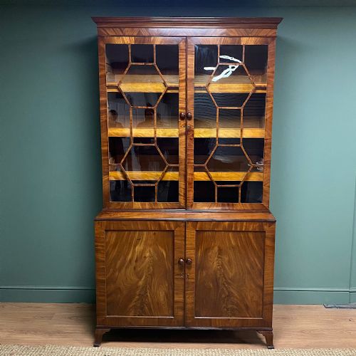 Large Georgian Mahogany Antique Glazed Cabinet