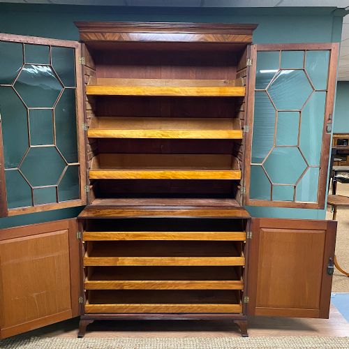 fig 3. Large Georgian Mahogany Antique Glazed Cabinet