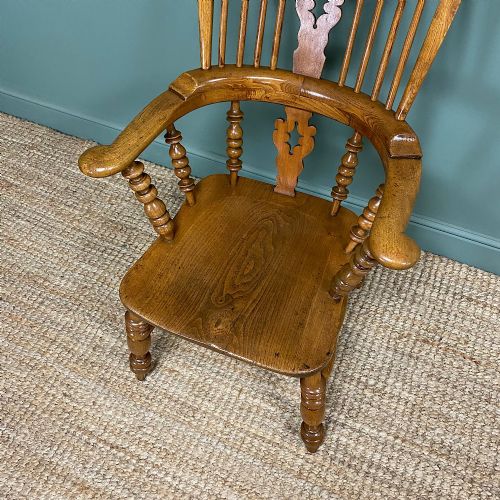 QUALITY ELM ASH BROAD ARM ANTIQUE WINDSOR CHAIR - ADDITIONAL PHOTO 2