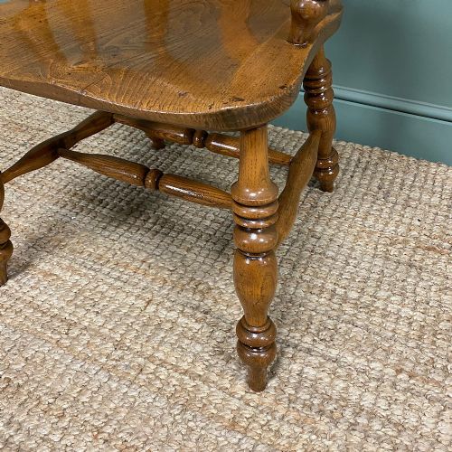 QUALITY ELM ASH BROAD ARM ANTIQUE WINDSOR CHAIR - ADDITIONAL PHOTO 4