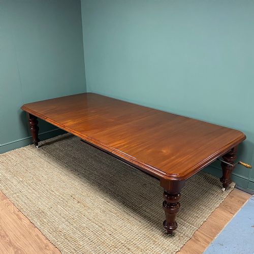 Quality Victorian Mahogany Antique Wind Out Extending Dining Table