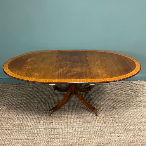 Spectacular Large Edwardian Figured Mahogany Antique Dining Table