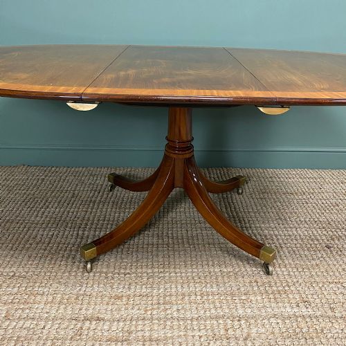 fig 3. Spectacular Large Edwardian Figured Mahogany Antique Dining Table