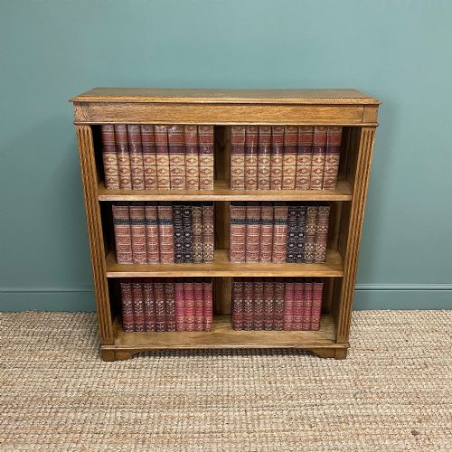 Quality Edwardian Oak Antique Open Bookcase