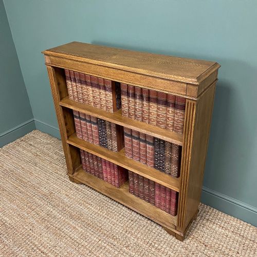 fig 1. Quality Edwardian Oak Antique Open Bookcase