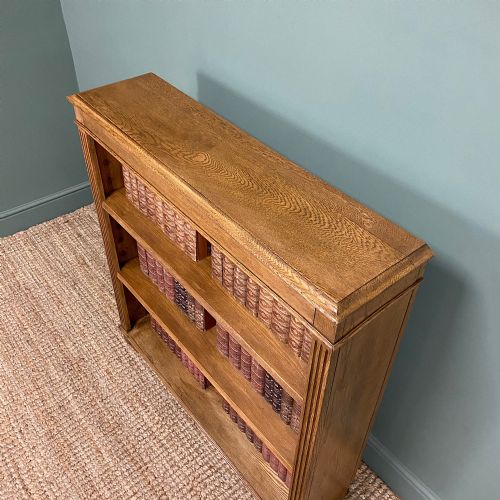 fig 3. Quality Edwardian Oak Antique Open Bookcase