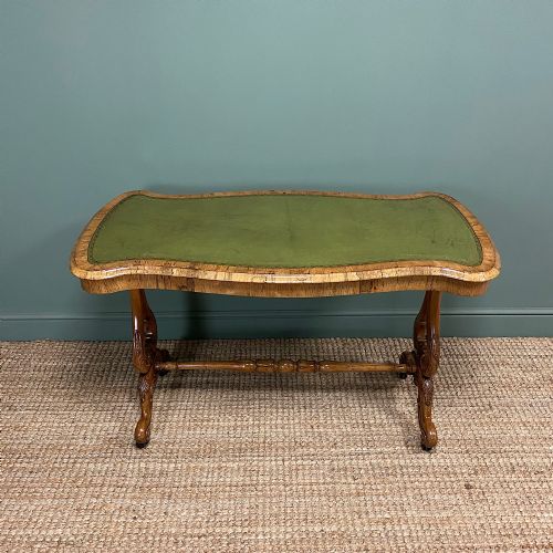 Victorian Golden Rosewood Antique Writing Table