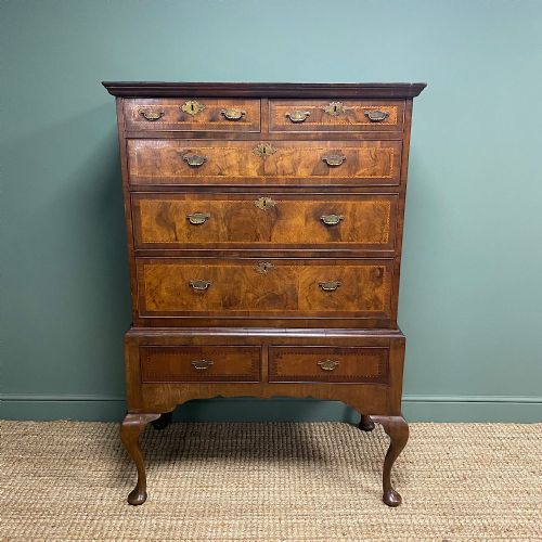 Georgian Antique Walnut Chest on Stand
