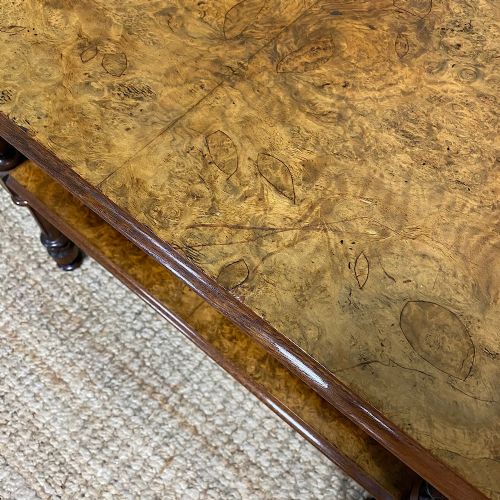 fig 1. Small Figured Walnut Victorian Antique Coffee Table