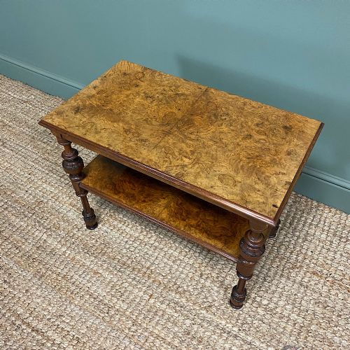 fig 2. Small Figured Walnut Victorian Antique Coffee Table