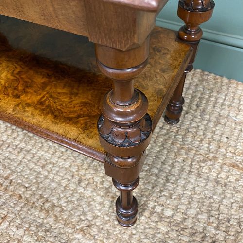 fig 3. Small Figured Walnut Victorian Antique Coffee Table