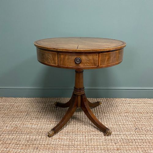 Small Mahogany Antique Drum Table