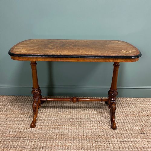fig 1. Beautiful Walnut & Amboyna Antique Victorian Side Table