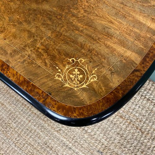 fig 2. Beautiful Walnut & Amboyna Antique Victorian Side Table