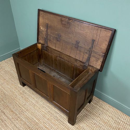 fig 2. Warm Country Oak Early Eighteenth Century Antique Coffer