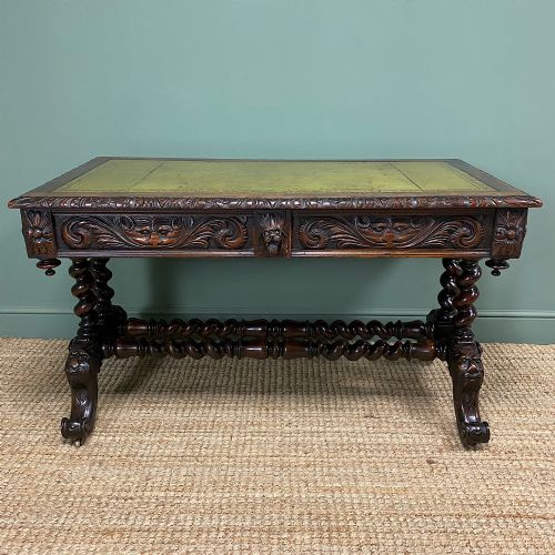 Quality Victorian Oak Antique Writing Desk
