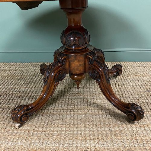 fig 2. Figured Walnut Oval Victorian Antique Dining Table