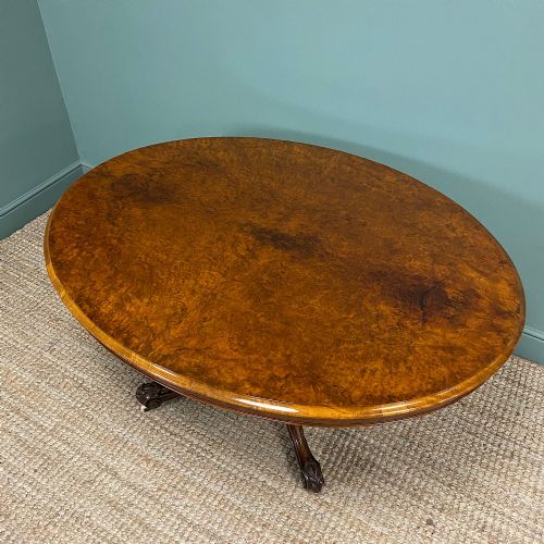 fig 3. Figured Walnut Oval Victorian Antique Dining Table