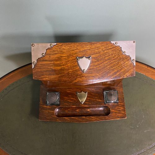 QUALITY VICTORIAN OAK ANTIQUE STATIONARY BOX - ADDITIONAL PHOTO 1