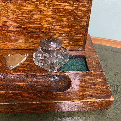 QUALITY VICTORIAN OAK ANTIQUE STATIONARY BOX - ADDITIONAL PHOTO 3
