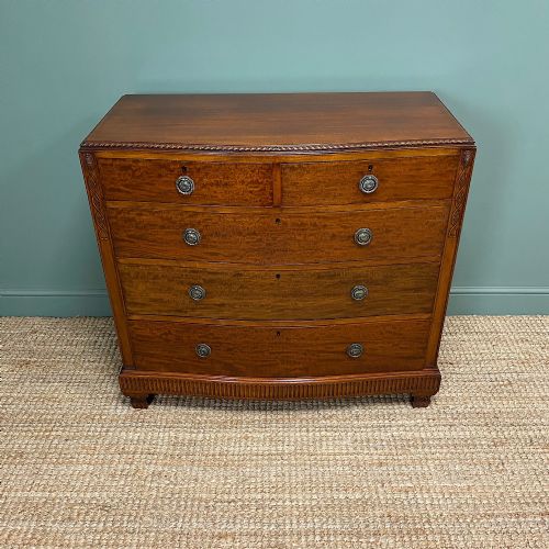 Spectacular Mahogany Edwardian Bow Fronted Antique Chest of Drawers
