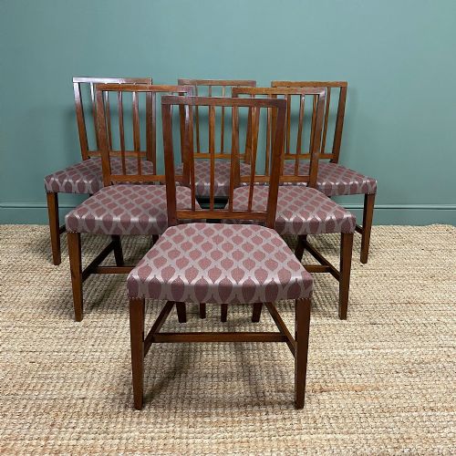 fig 1. Set of Six Country Georgian Mahogany Antique Dining Chairs