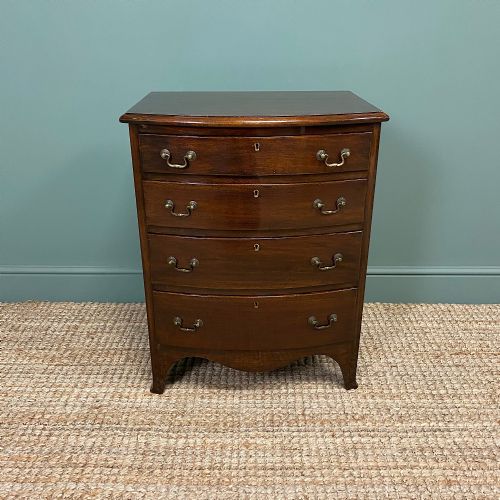 Small Quality Edwardian Mahogany Antique Bow Fronted Chest of Drawers