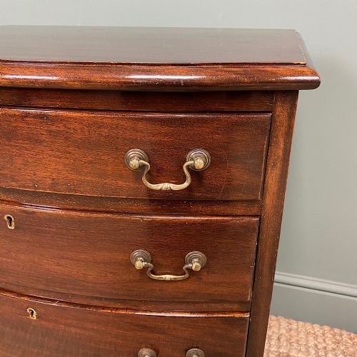fig 2. Small Quality Edwardian Mahogany Antique Bow Fronted Chest Of Drawers