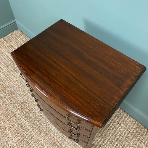 fig 3. Small Quality Edwardian Mahogany Antique Bow Fronted Chest Of Drawers