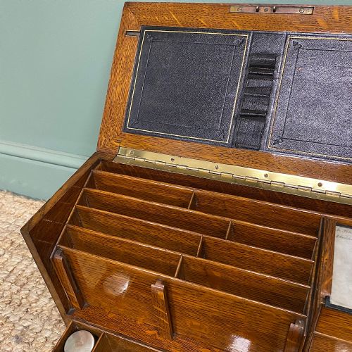 fig 1. Quality Victorian Oak Antique Stationery Cabinet