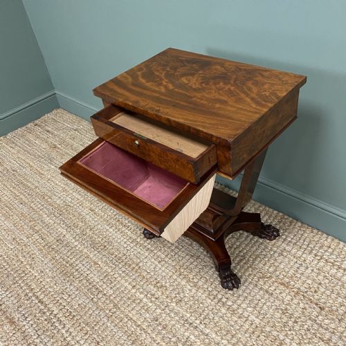 SPECTACULAR WILLIAM IV MAHOGANY ANTIQUE WORK TABLE - ADDITIONAL PHOTO 6