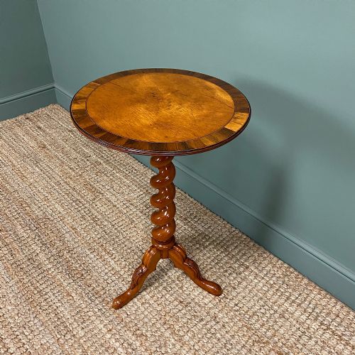 Victorian Satinwood Antique Occasional Lamp Table