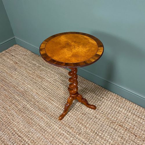 fig 1. Victorian Satinwood Antique Occasional Lamp Table
