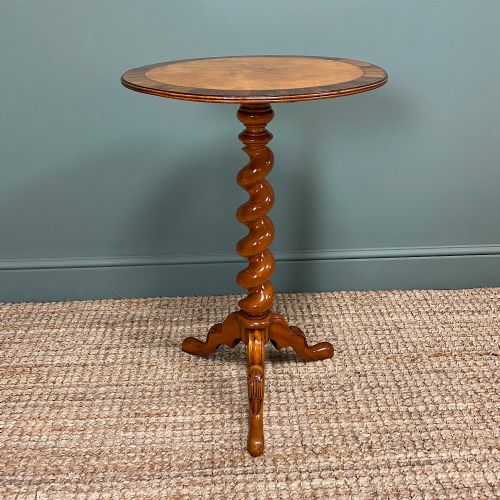 fig 3. Victorian Satinwood Antique Occasional Lamp Table