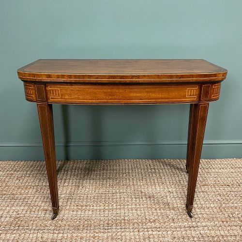 fig 1. Elegant Georgian Mahogany Antique Side Games Table