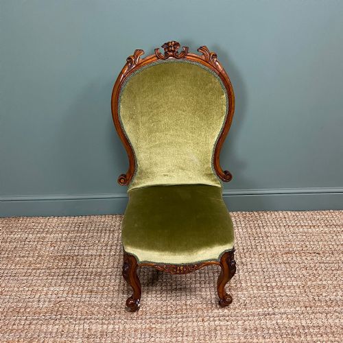 Stunning Victorian Walnut Antique Side Chair