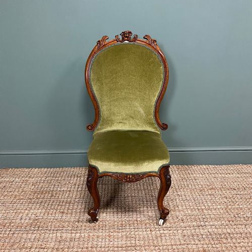 fig 1. Stunning Victorian Walnut Antique Side Chair