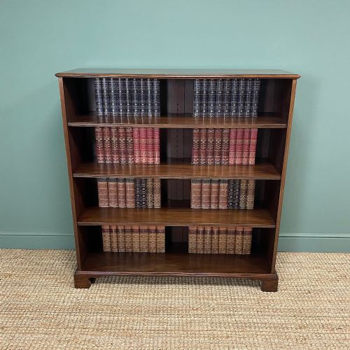 Large Victorian Mahogany Antique Open Bookcase
