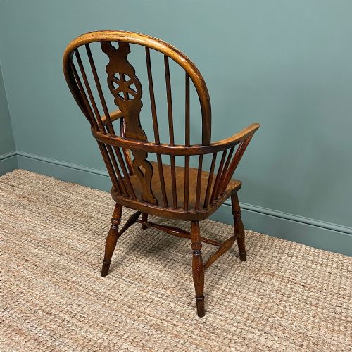 GEORGIAN WHEEL BACK ANTIQUE WINDSOR CHAIR - ADDITIONAL PHOTO 2