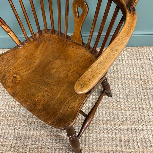 GEORGIAN WHEEL BACK ANTIQUE WINDSOR CHAIR - ADDITIONAL PHOTO 3