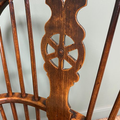 GEORGIAN WHEEL BACK ANTIQUE WINDSOR CHAIR - ADDITIONAL PHOTO 4