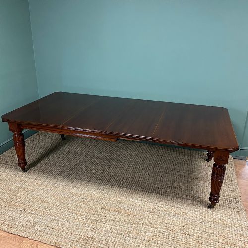 Large Victorian Walnut Antique Extending Dining Table