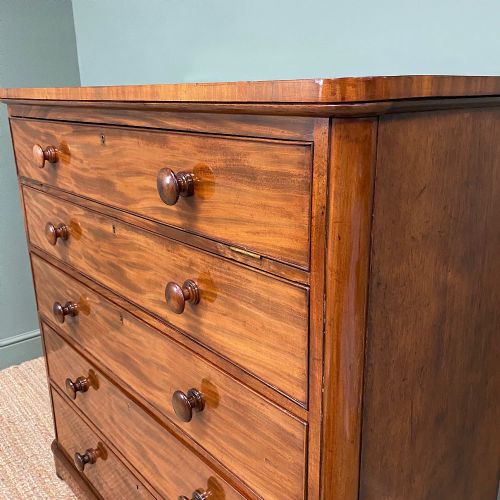 fig 3. Tall Victorian Mahogany Antique Chest of Drawers