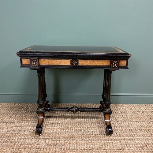 fig 1. Victorian Ebonized and Walnut Antique Games Table