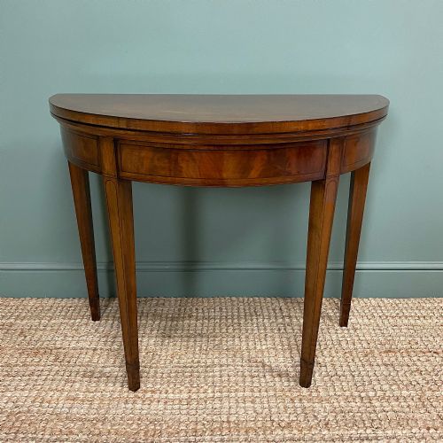 Stunning Demi Lune Mahogany Antique Games Table
