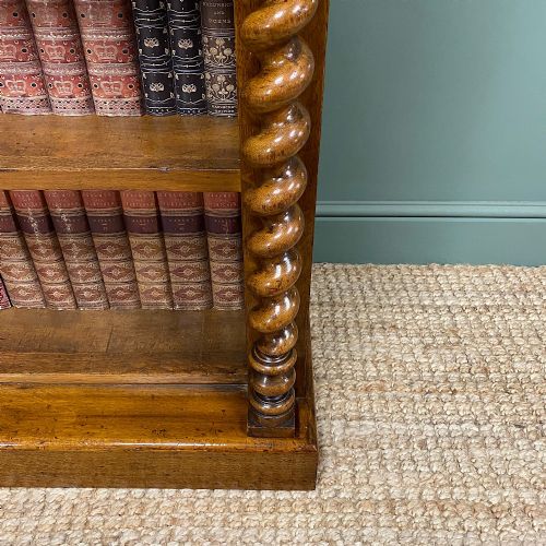 fig 1. Beautiful Victorian Large Oak Antique Open Bookcase